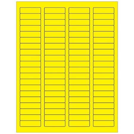 Bsc Preferred 1 3/4 x-1/2'' Fluorescent Yellow Rectangle Laser Labels, 8000PK BUY00015937